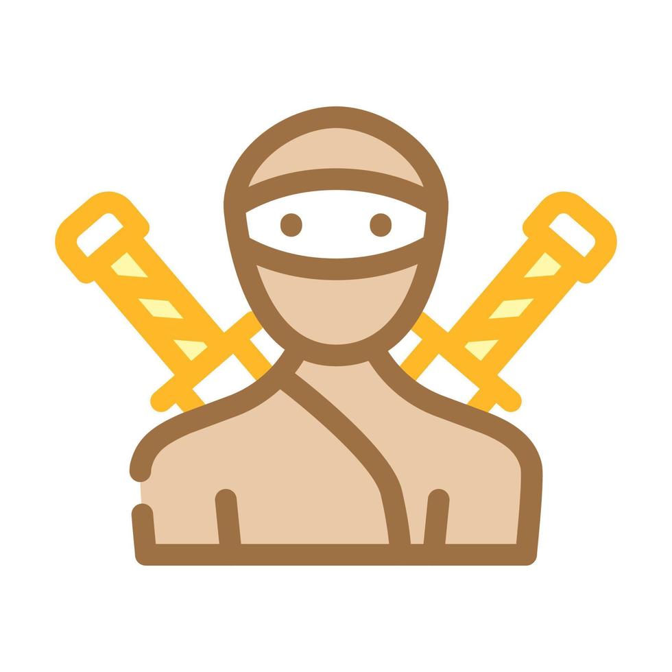 ninja fantasie charakter farbe symbol vektor illustration