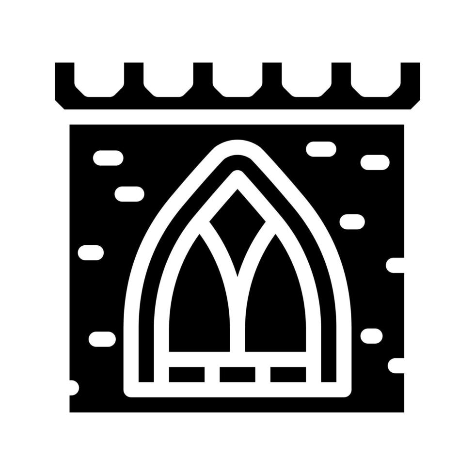 Fenster der alten Burg Glyphen-Symbol-Vektor-Illustration vektor