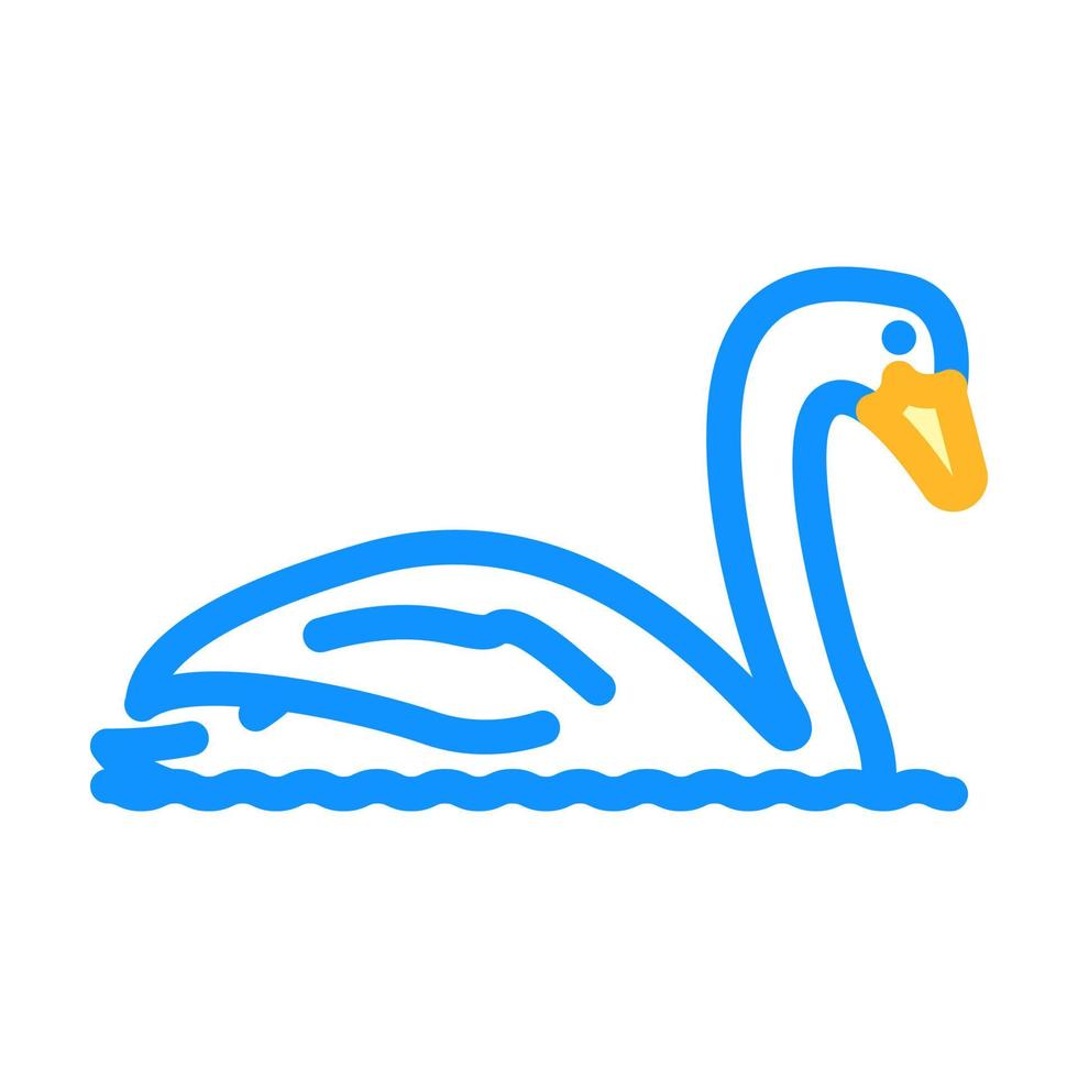 svan fågel färg ikon vektor illustration