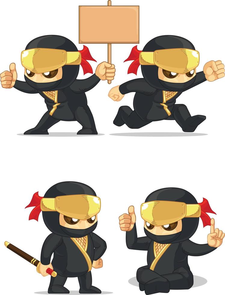 anpassbares Ninja-Maskottchen 6 vektor