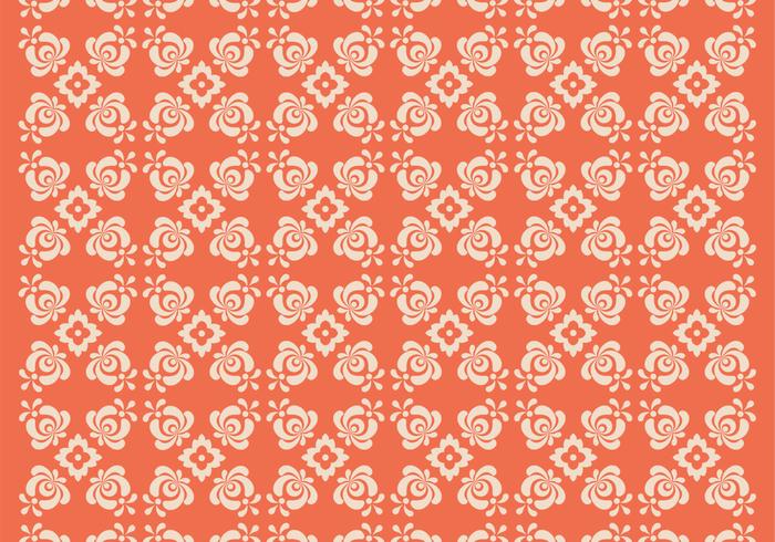 Orange Floral Vector Pattern Two