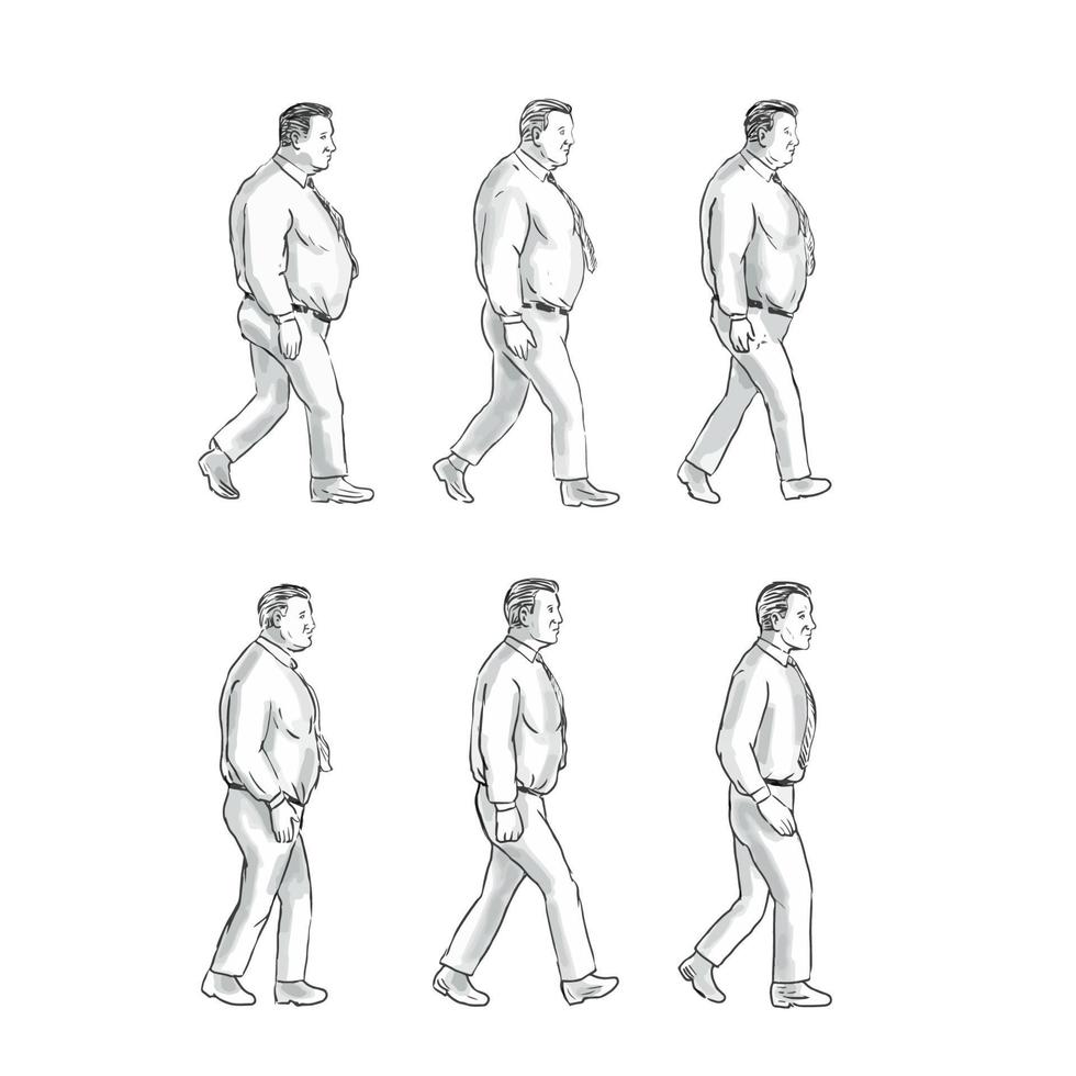 fet man morphing att passa mannen samling set vektor