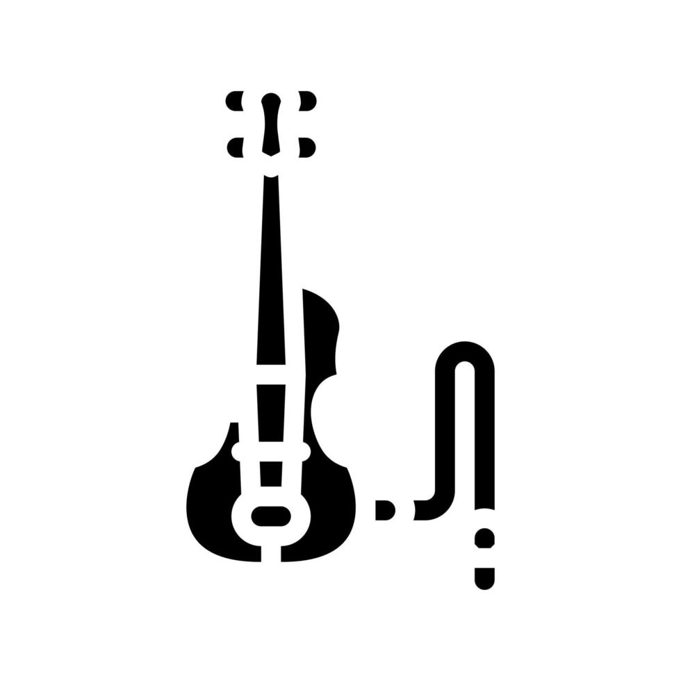 elektrisk violin glyf ikon vektor illustration svart