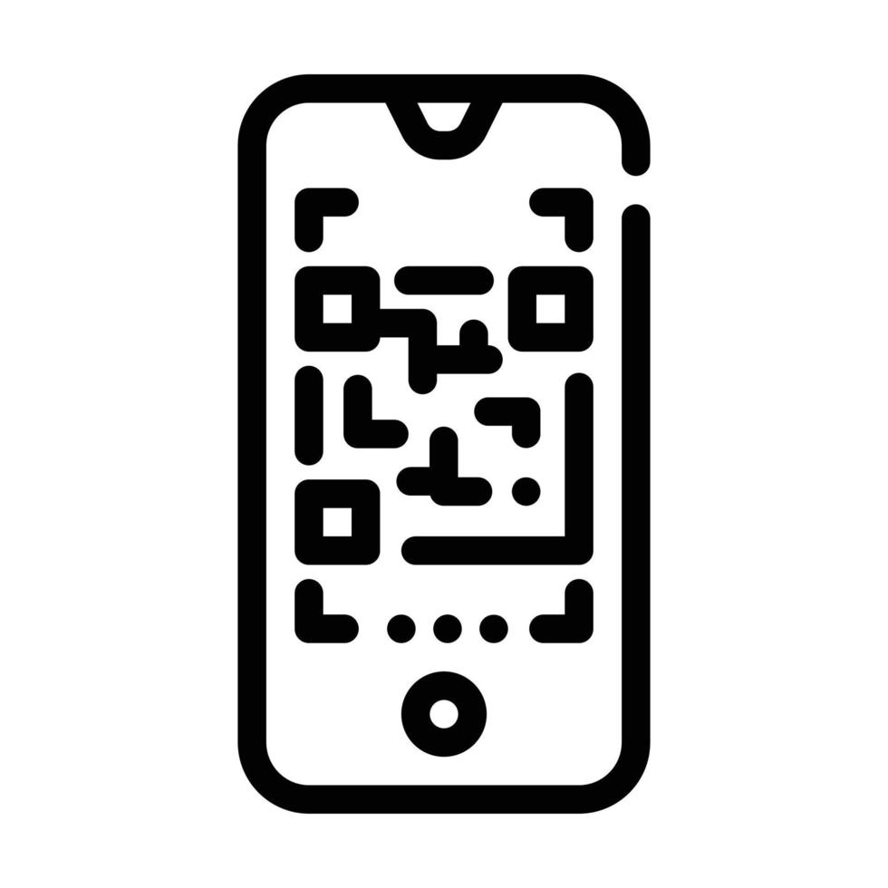 QR-Code-Scanner-Liniensymbol-Vektorillustration vektor