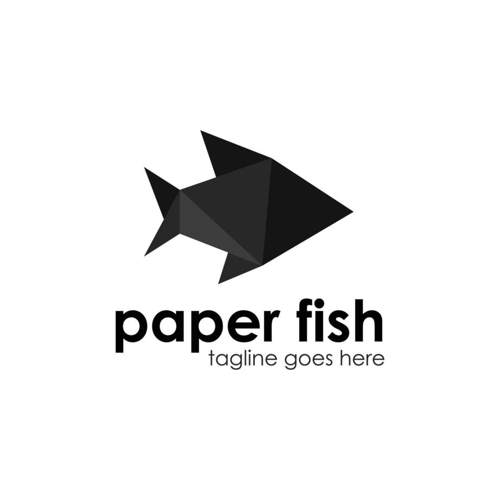designmall för pappersfisklogotyp, med fiskikon, enkel och unik. perfekt för företag, företag, butik, mobil, app, etc. vektor