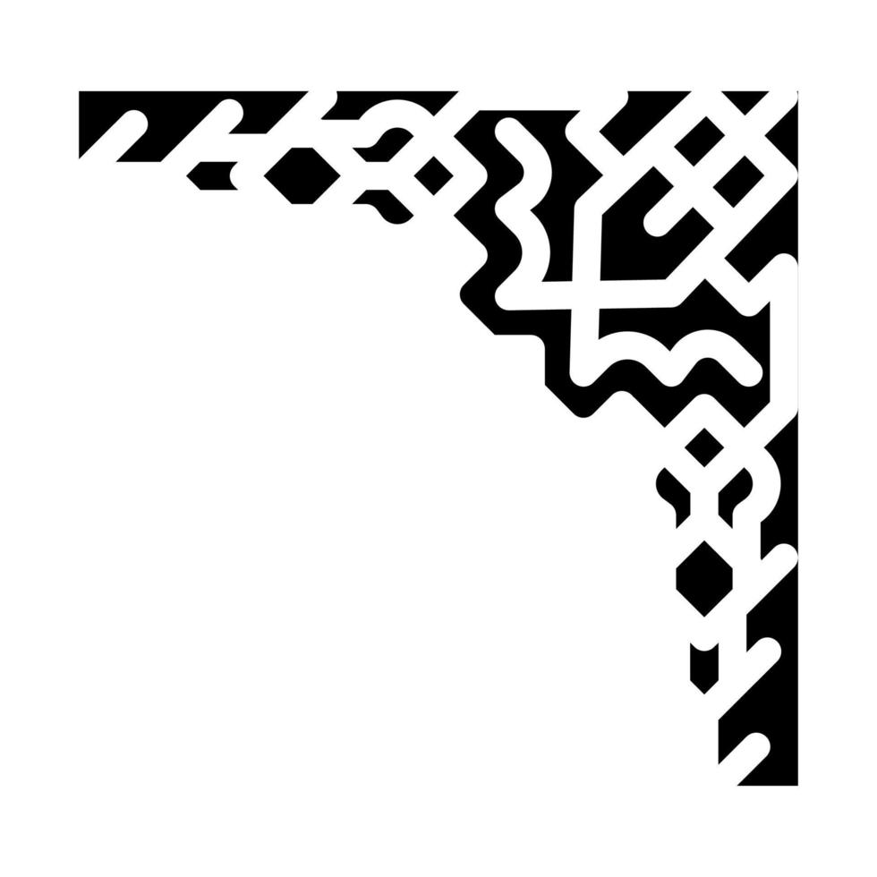 Zierecke Glyphe Symbol Vektor Illustration flach