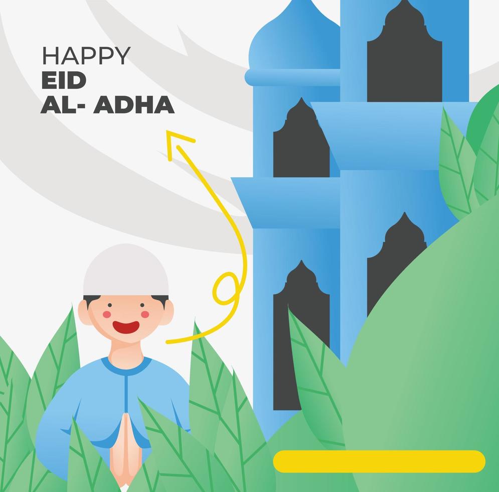 vektorillustration des glücklichen eid al adha-fahnengrafikdesigns vektor