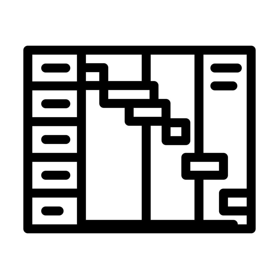 plan för tid och uppgifter linje ikon vektorillustration vektor