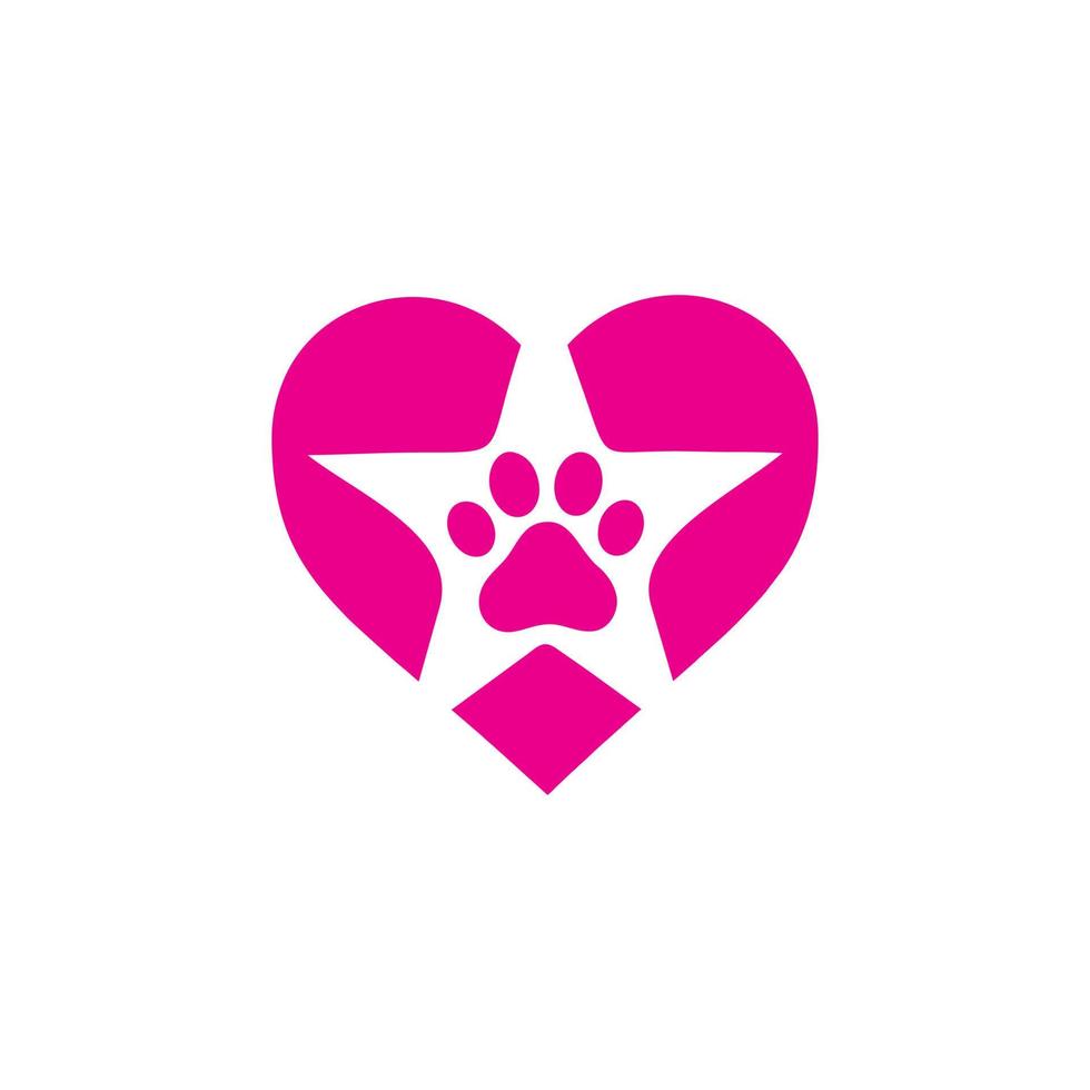 paw love logotyp design vektor