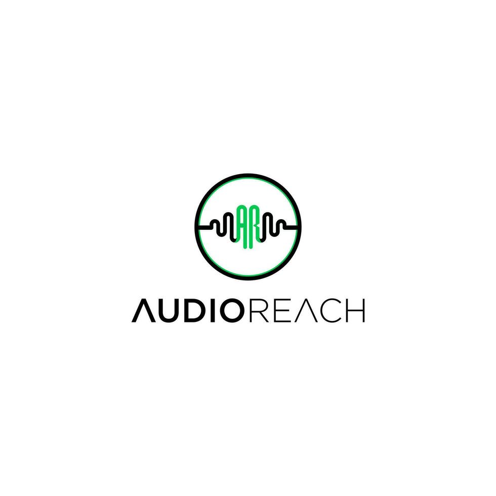 ar Audio-Logo-Design-Vorlage vektor