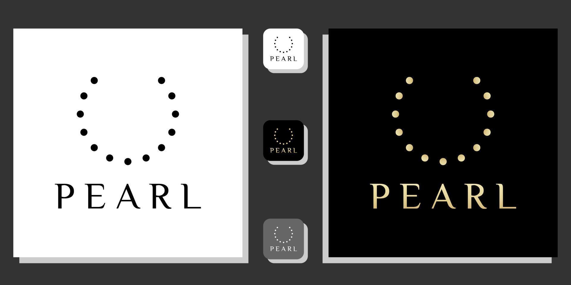 pärla symbol smycken lyx present glamour med app mall vektor