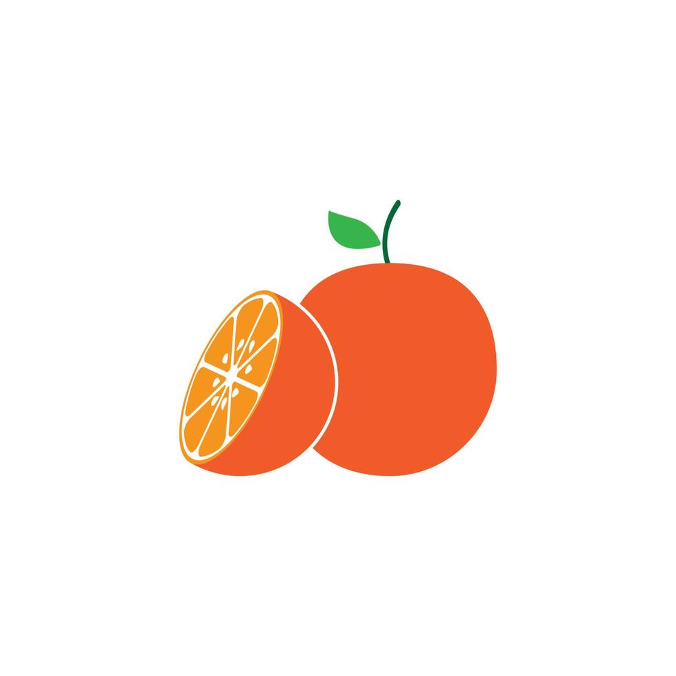 orange frukt logotyp vektor illustration design