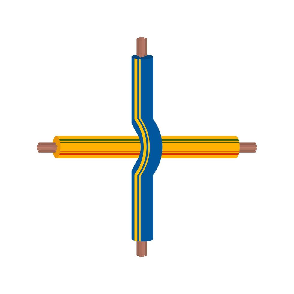 ledningar korsade inte sammanfogade platt flerfärgad ikon vektor