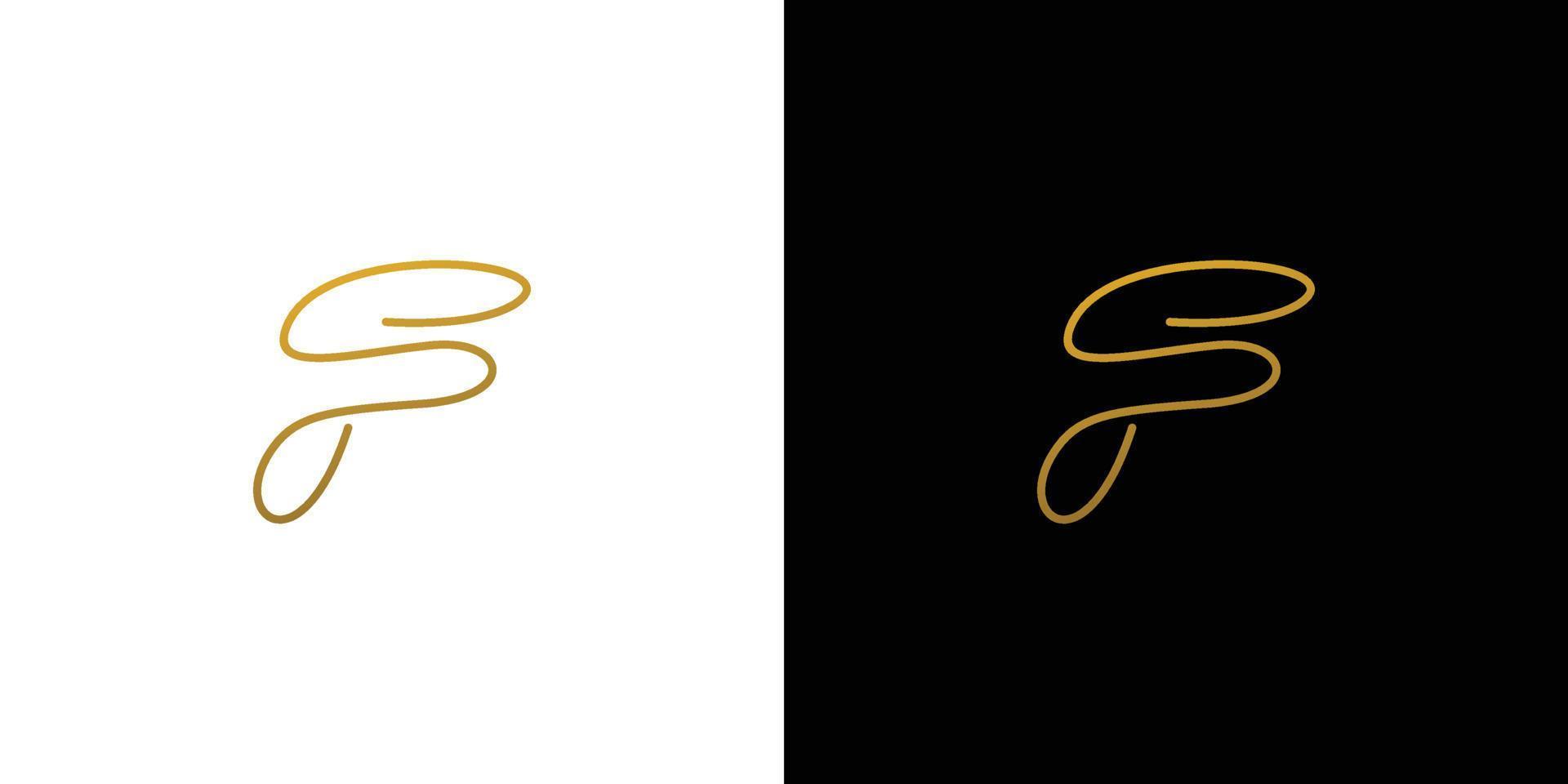 enkel och modern f-bokstavsinitial logotypdesign vektor