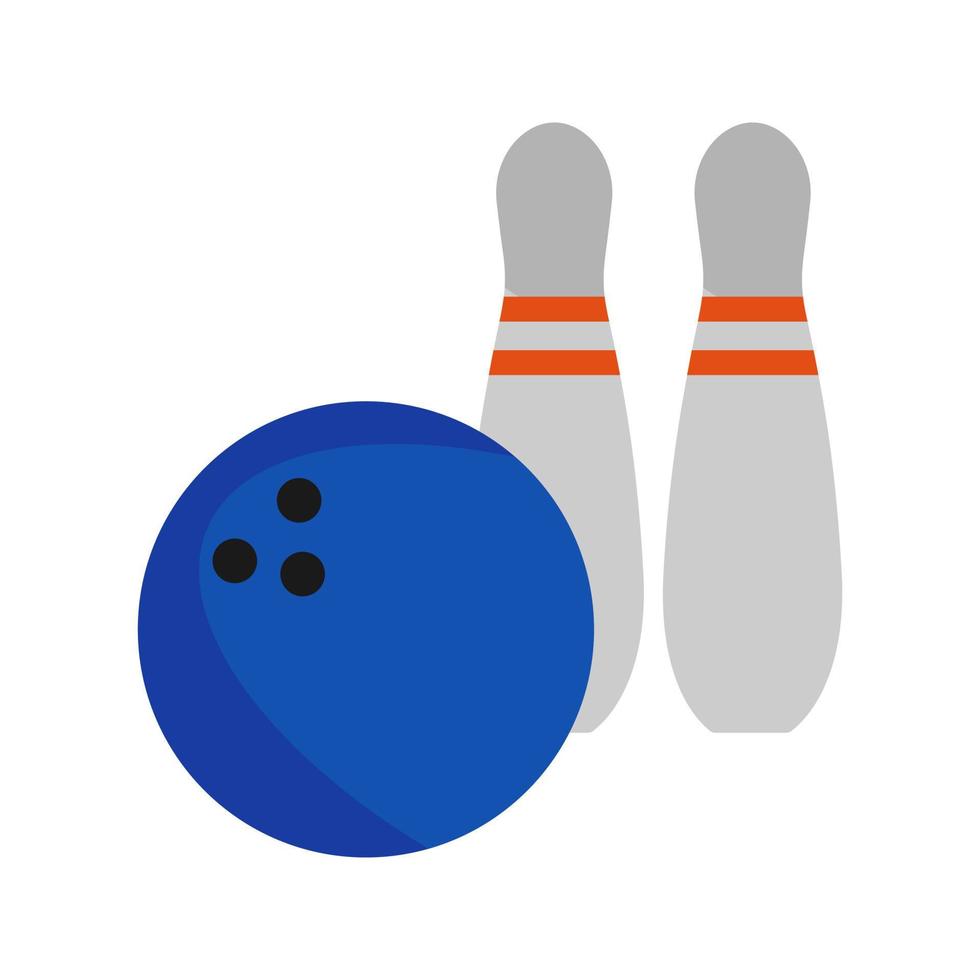 Bowling flache mehrfarbige Ikone vektor