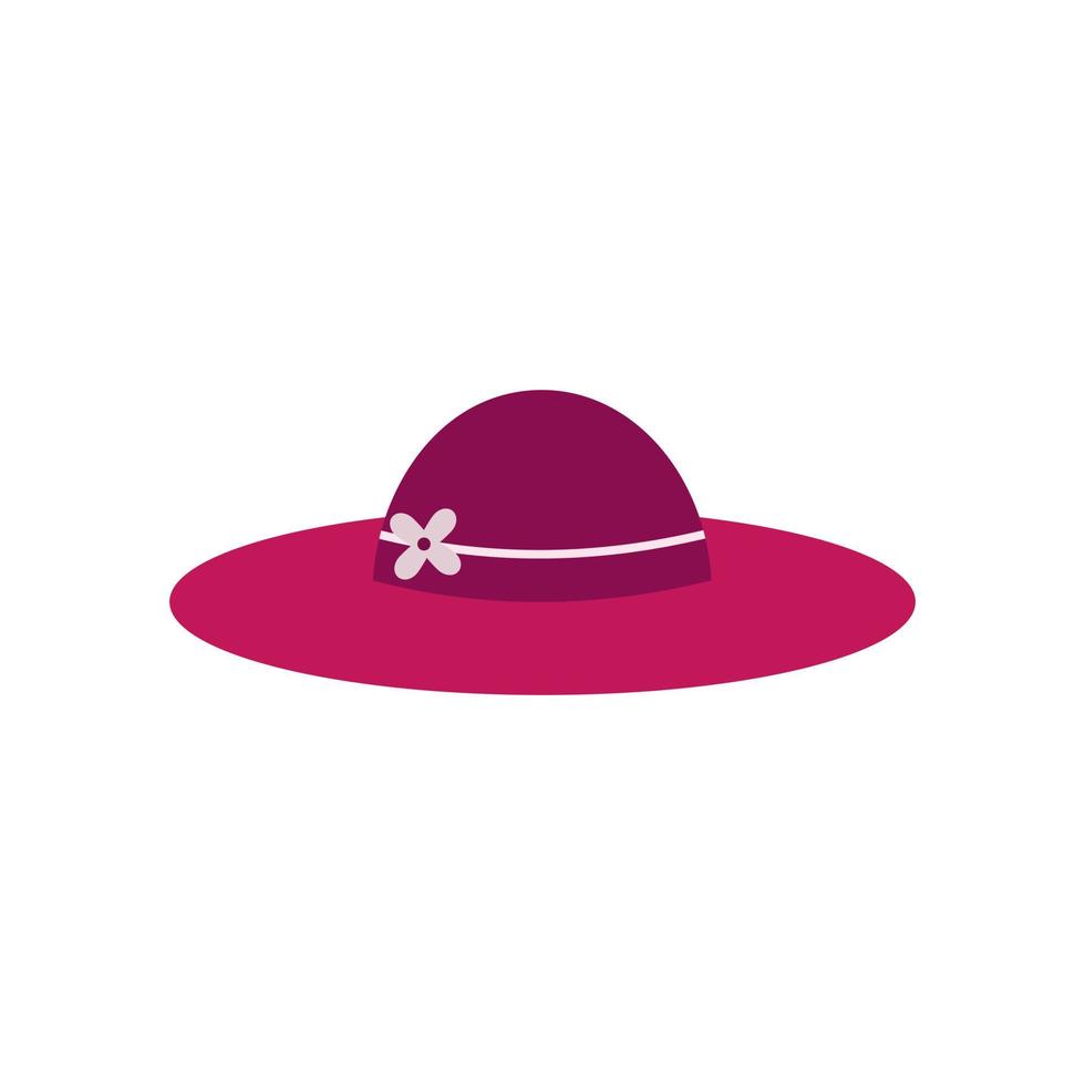 kvinnors hatt platt flerfärgad ikon vektor