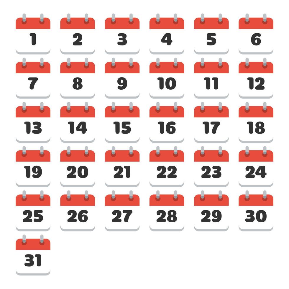 ein monat kalender grundlegender roter kalender vektor