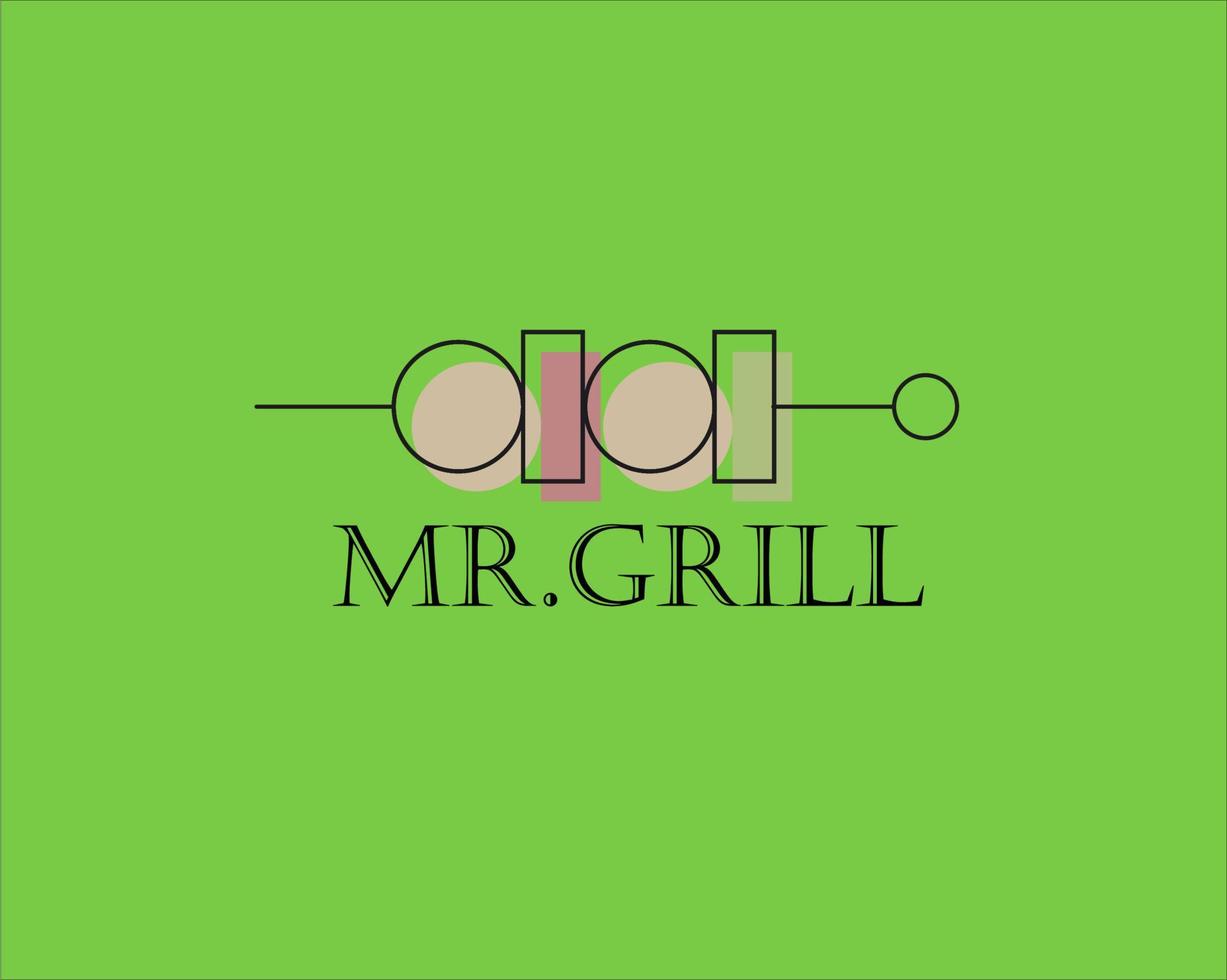 Grill-Logo-Design-Vektor-Vorlage vektor
