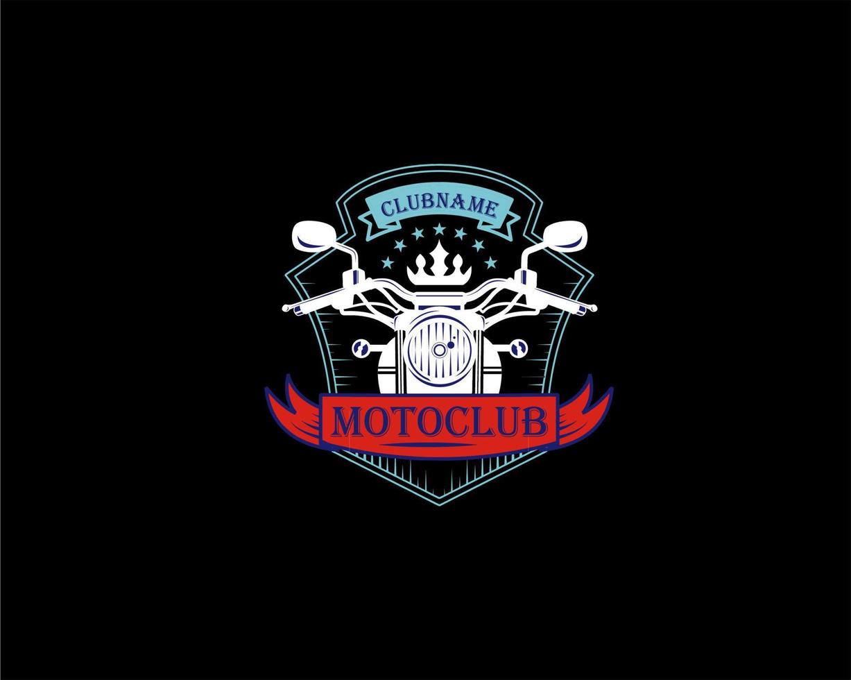 moto club logo design mit schildkreis vektor