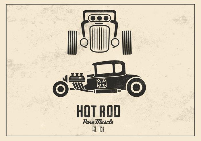 Retro Hot Rod Vector Bakgrund