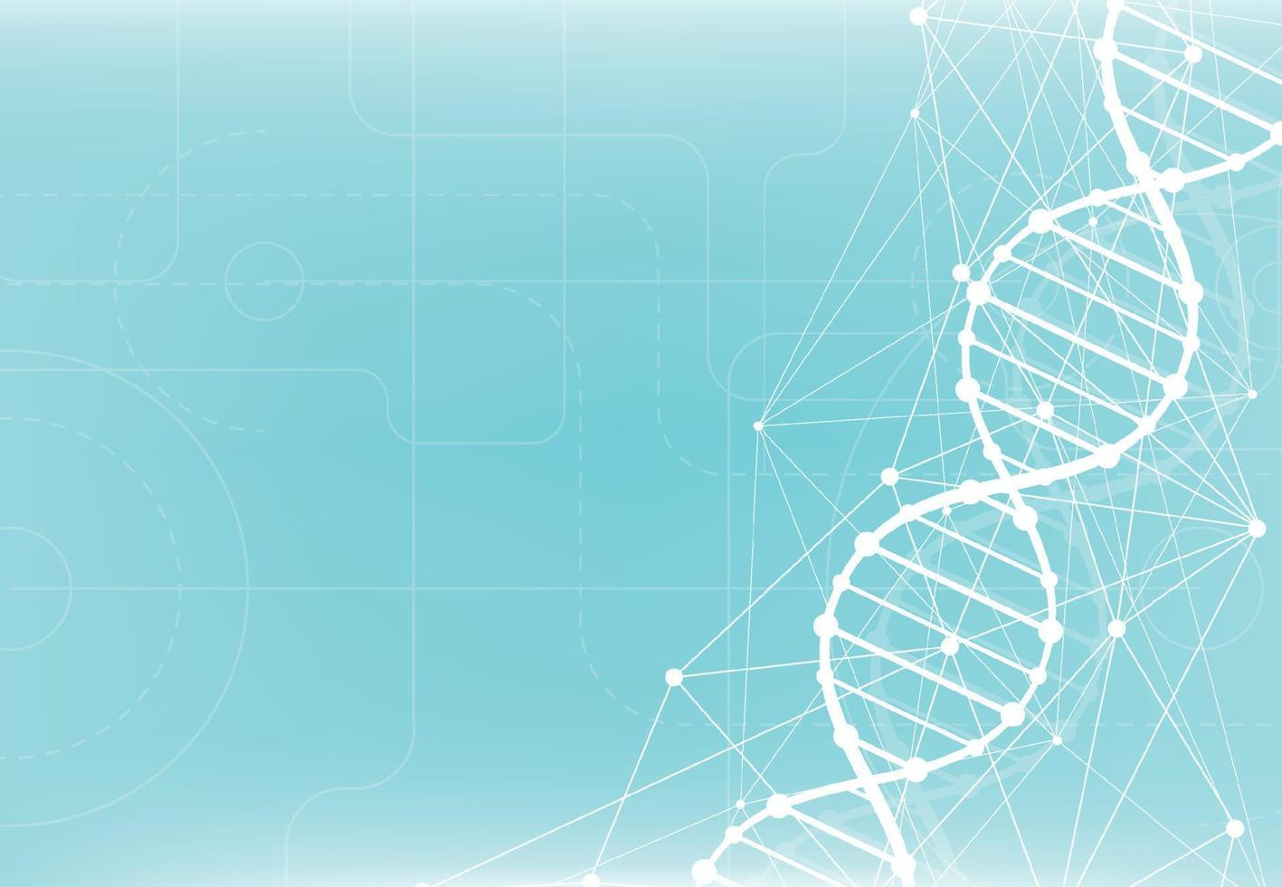 vetenskapsmall, tapeter eller banner med en DNA-molekyler. vektor