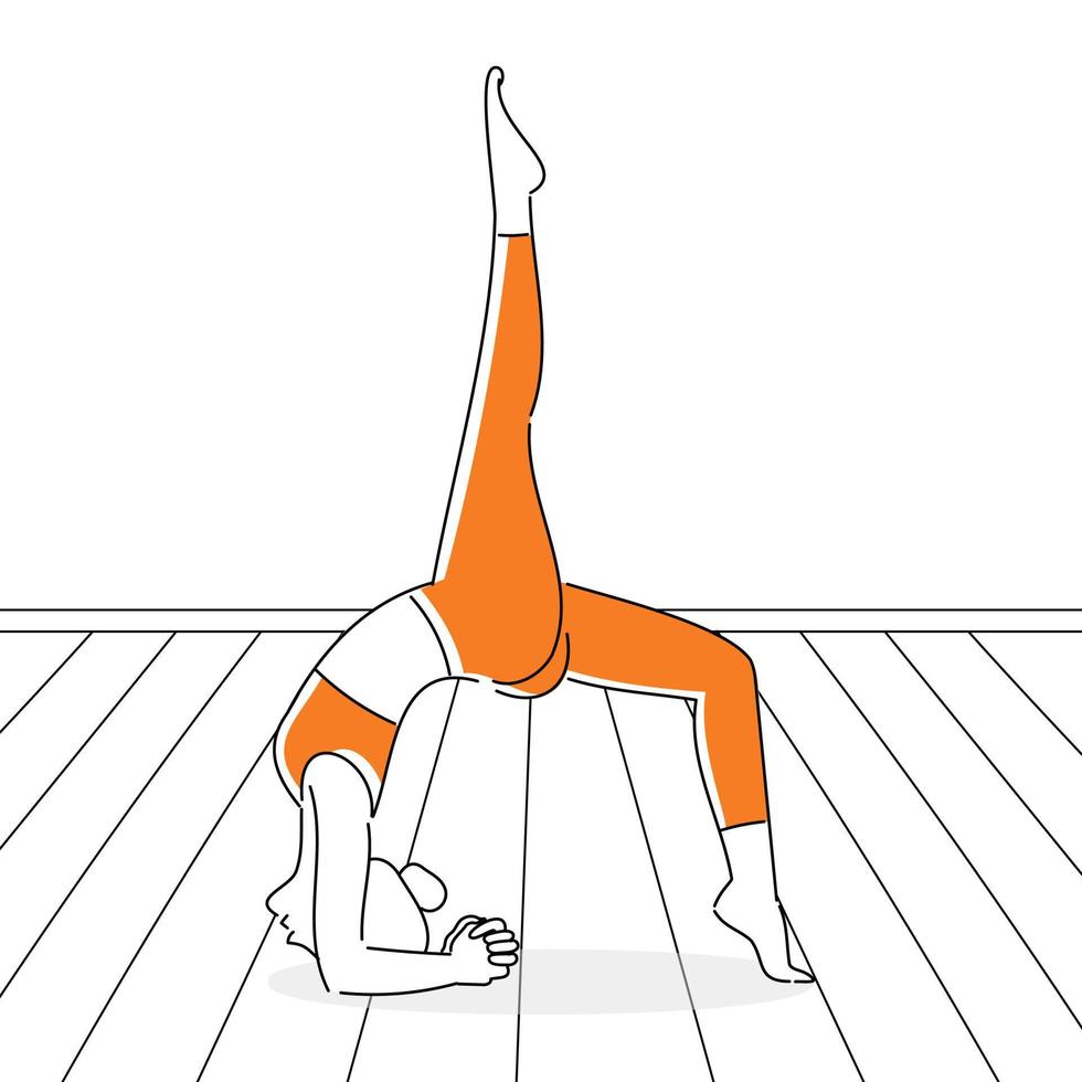 yoga-posen, meditieren im yoga, junge frau, die yoga- und fitnessübungen macht. gesunder Lebensstil. Vektor-Illustration vektor