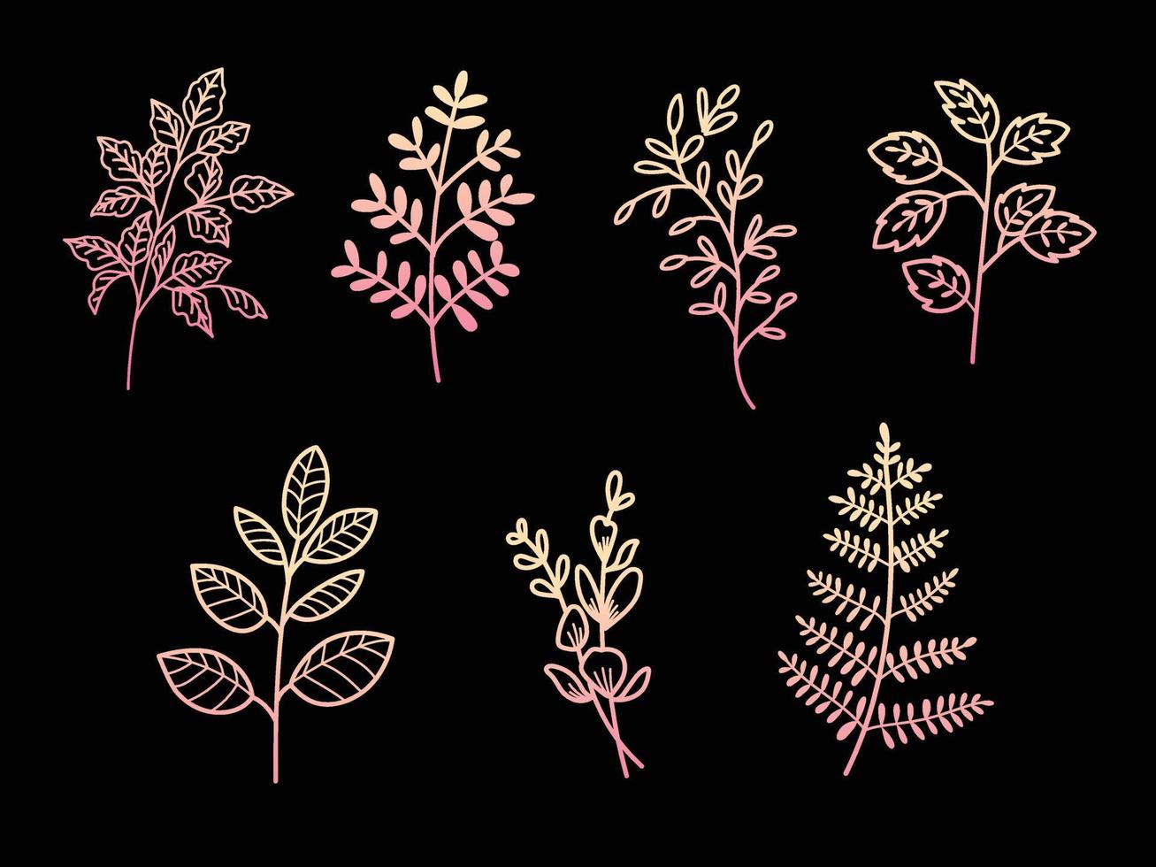 hand gezeichnete blumengekritzelillustration. handgezeichnetes florales Element. Blumen und Blätter für die Textdekoration. vektor