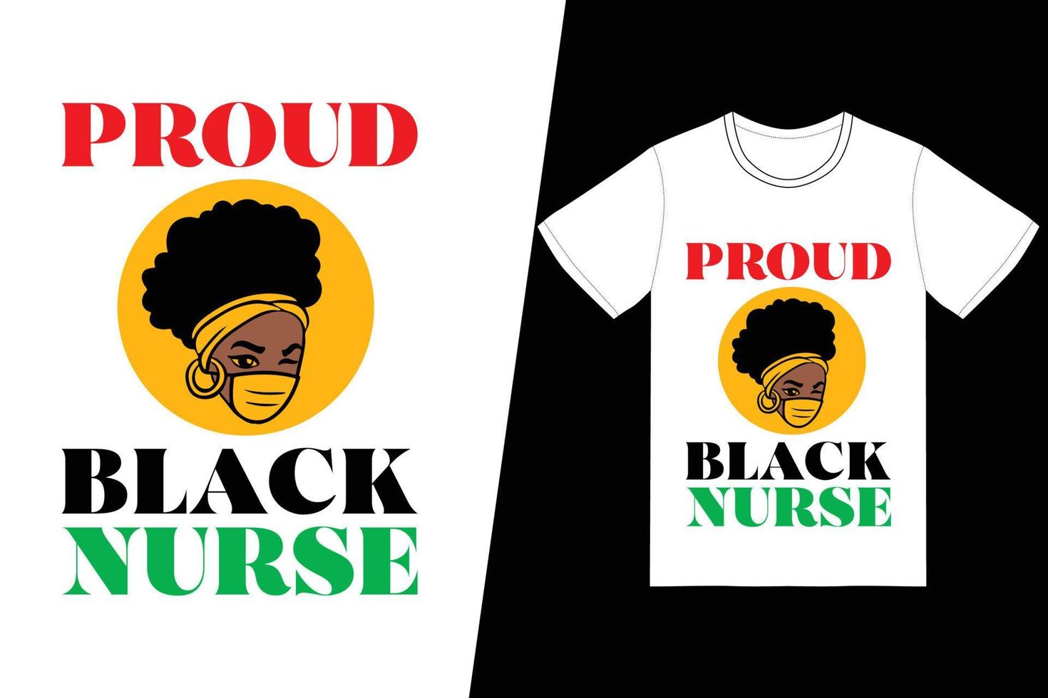 stolzes schwarzes Krankenschwester-Krankenschwester-Tagesdesign. Krankenschwester-T-Shirt-Designvektor. für T-Shirt-Druck und andere Zwecke. vektor