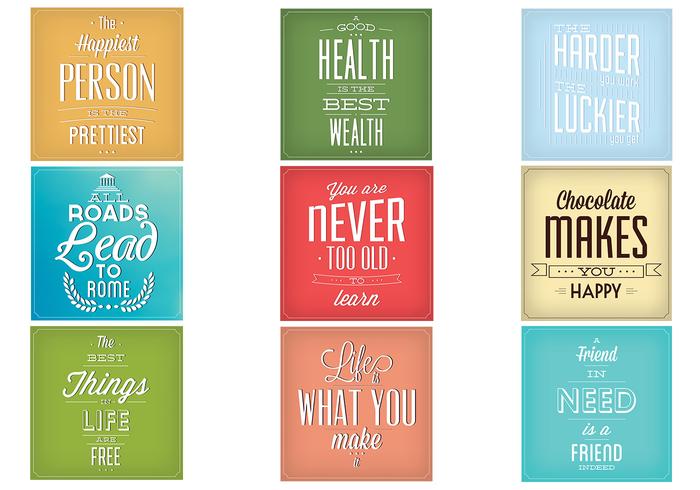 Vintage Typography Vector Background Set