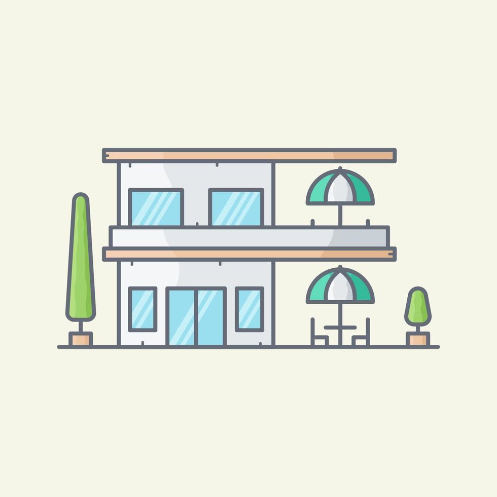 Café-Gebäude-Vektor-Illustration vektor
