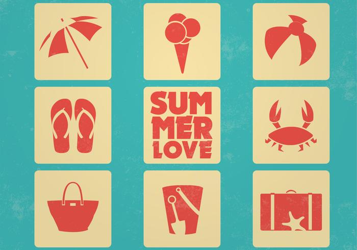 Summer Icons Vector Set