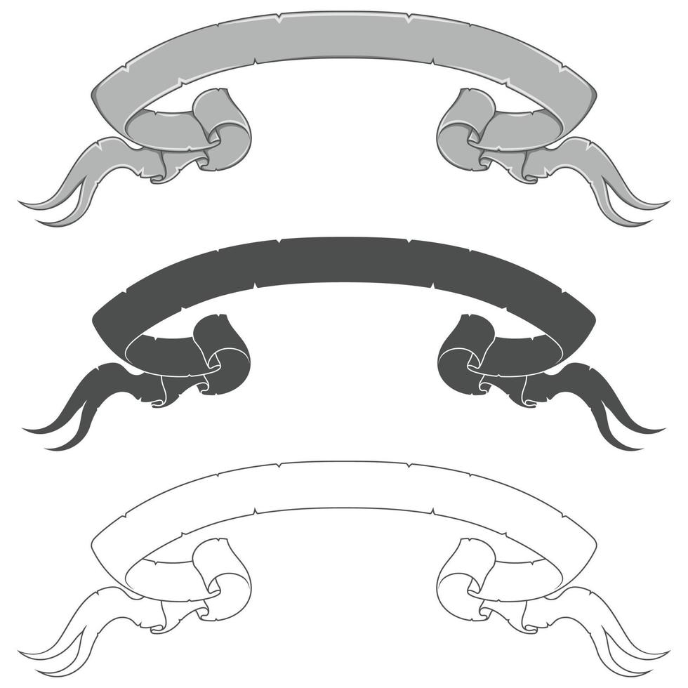 alte Schriftrollenbänder Vektordesign, Dekorationsband im mittelalterlichen Stil vektor