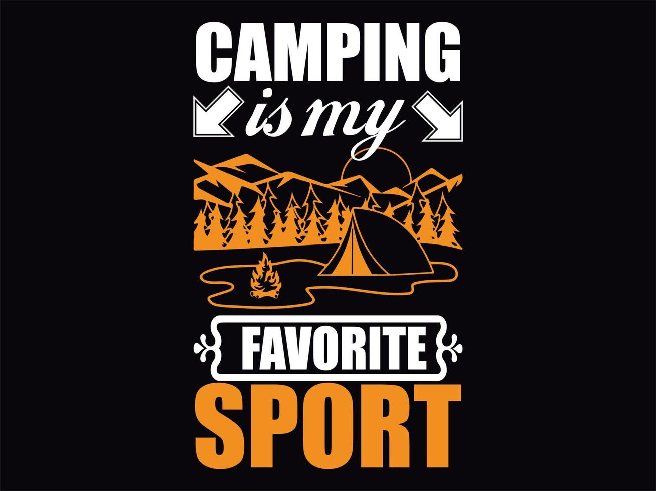 camping t-shirt designfil vektor