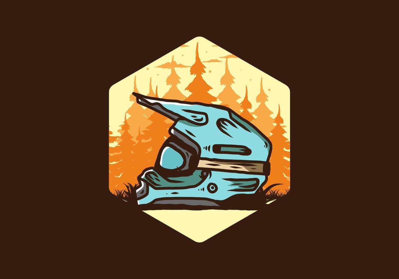 Outdoor-Motocross-Trail-Helm-Illustration vektor