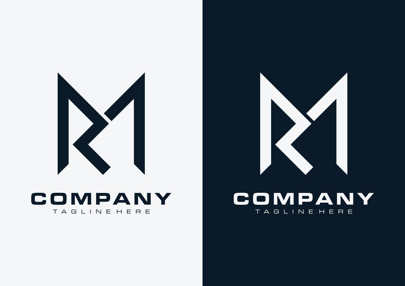 bokstav rm logotyp design enkel mall. vektor