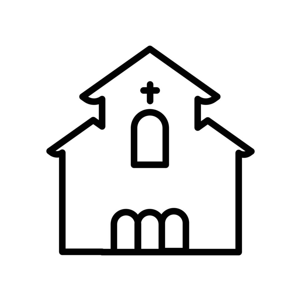 Kirchenlinie Stil Symbol Vektor Illustration, Gebäude. Vektordesigns, die für Websites, Anwendungen und Apps geeignet sind.