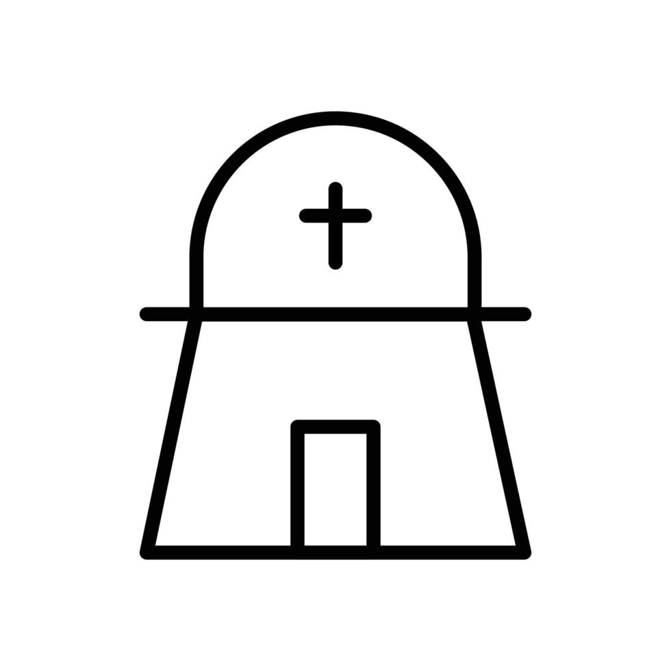 Kirchenlinie Stil Symbol Vektor Illustration, Gebäude. Vektordesigns, die für Websites, Anwendungen und Apps geeignet sind.