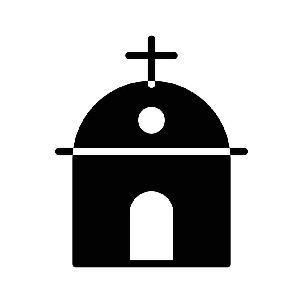 Kirchengebäude solide Stilikone, christliche Religion. Vektordesigns, die für Websites, Anwendungen und Apps geeignet sind. vektor