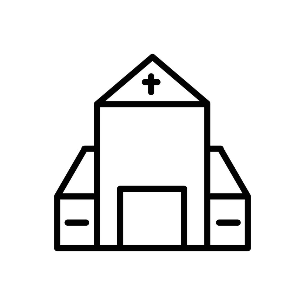 Kirchenlinie Stil Symbol Vektor Illustration, Gebäude. Vektordesigns, die für Websites, Anwendungen und Apps geeignet sind.