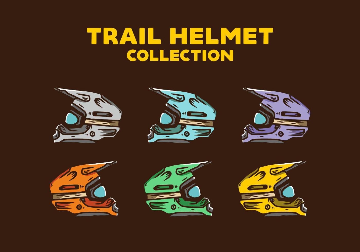 Outdoor-Motocross-Trail-Helm-Illustration vektor