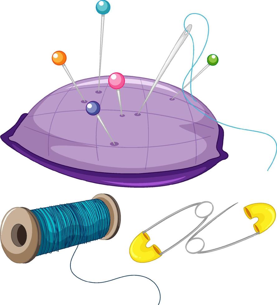 isoliertes Nähzeug auf weißem Hintergrund vektor