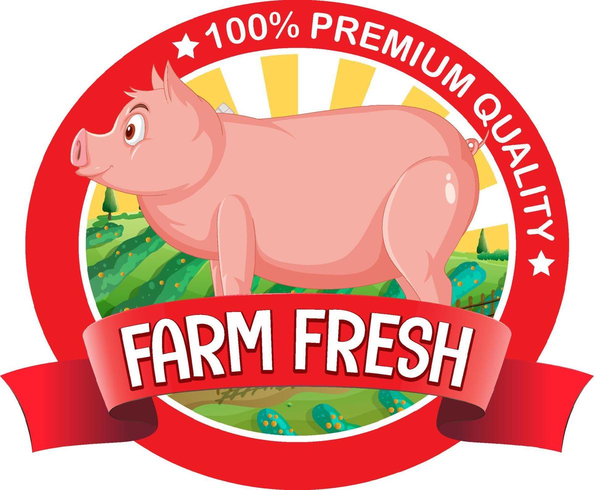 Frisches Logo der Schweinefarm für Schweinefleischprodukte vektor