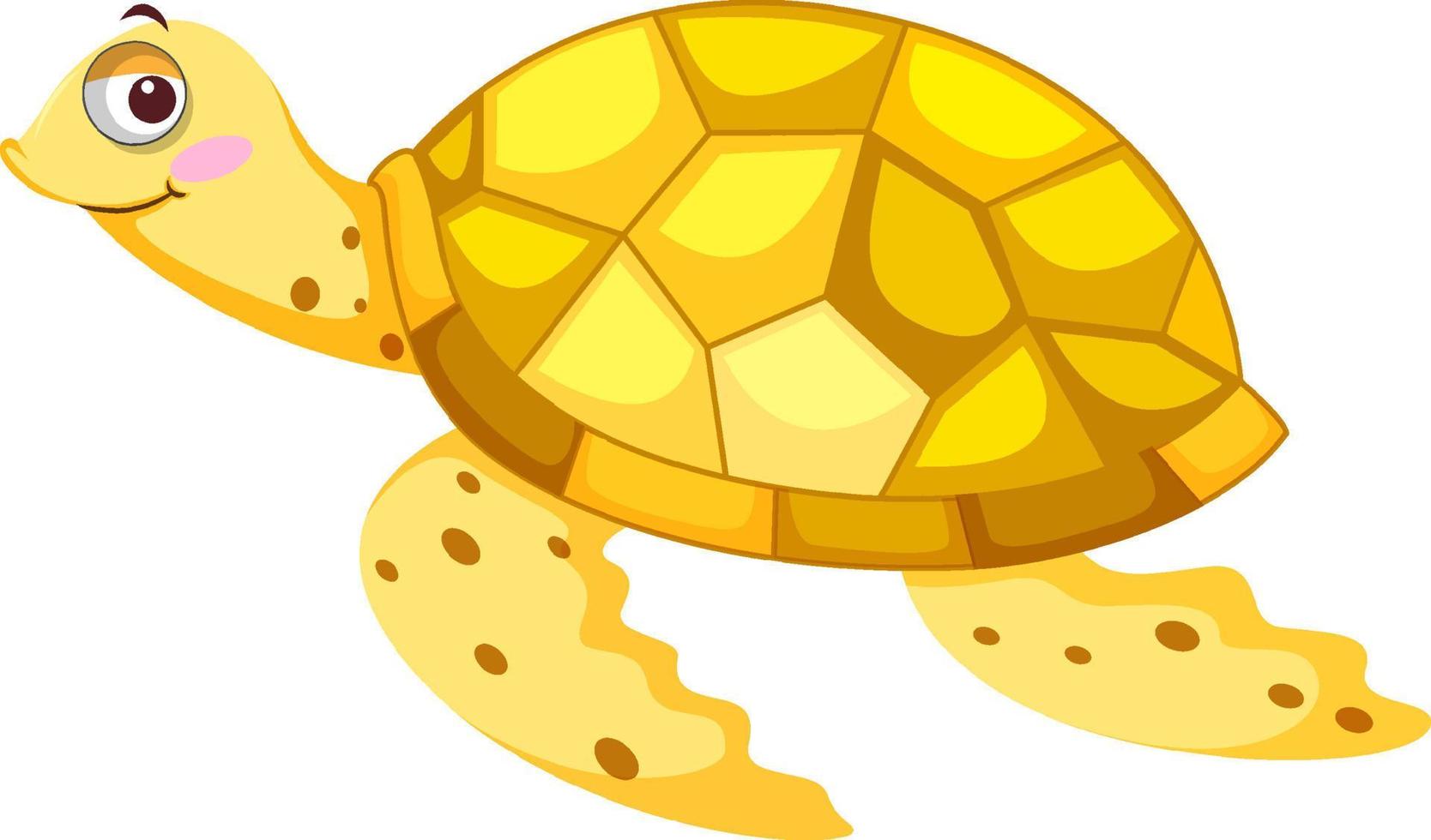 gelbe schildkröte in zeichentrickfigur vektor