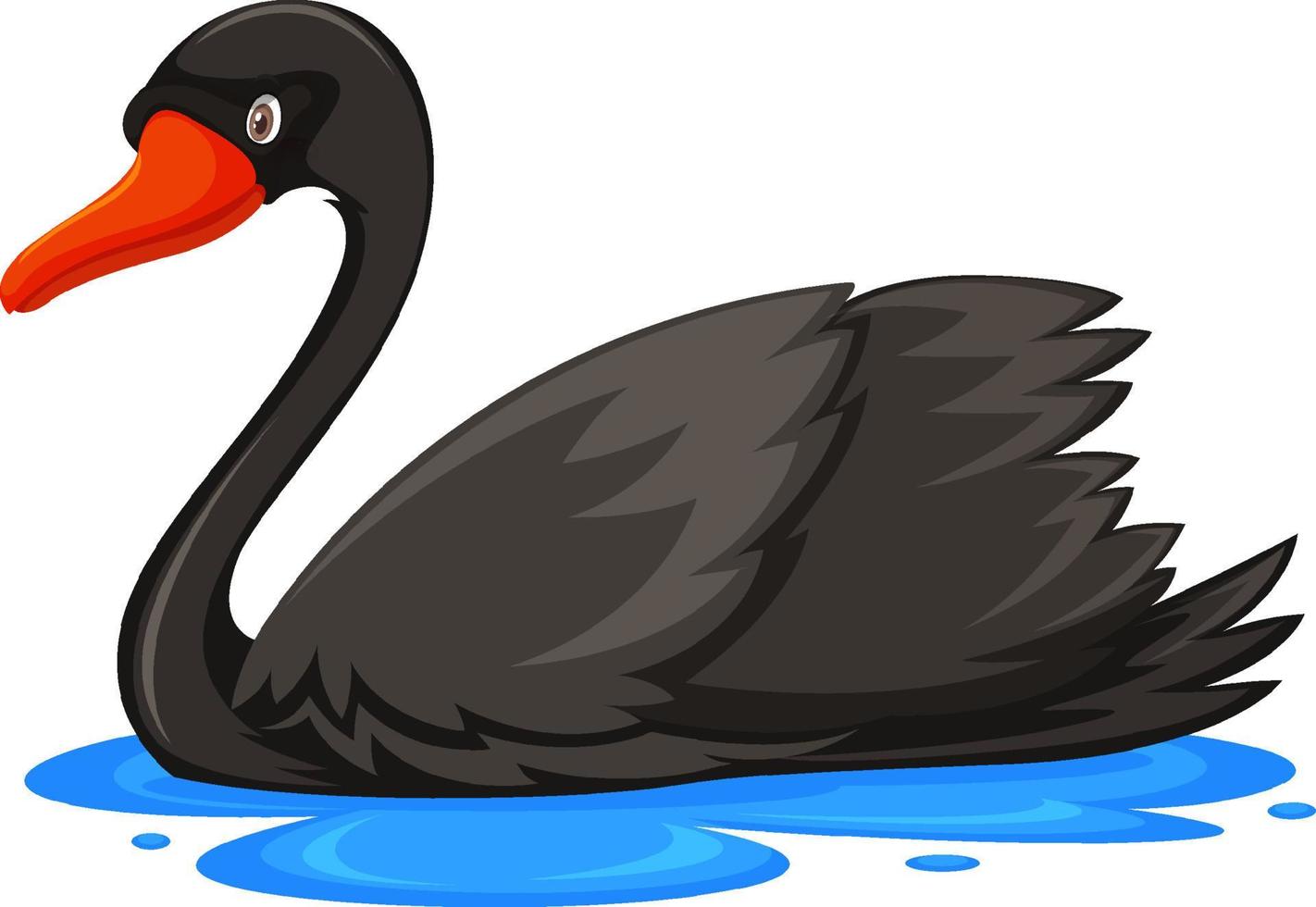 svart svan i tecknad stil vektor
