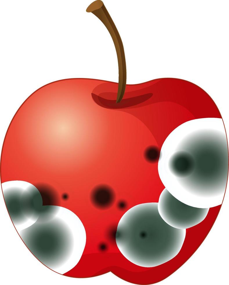 ett äpple med mögel vektor