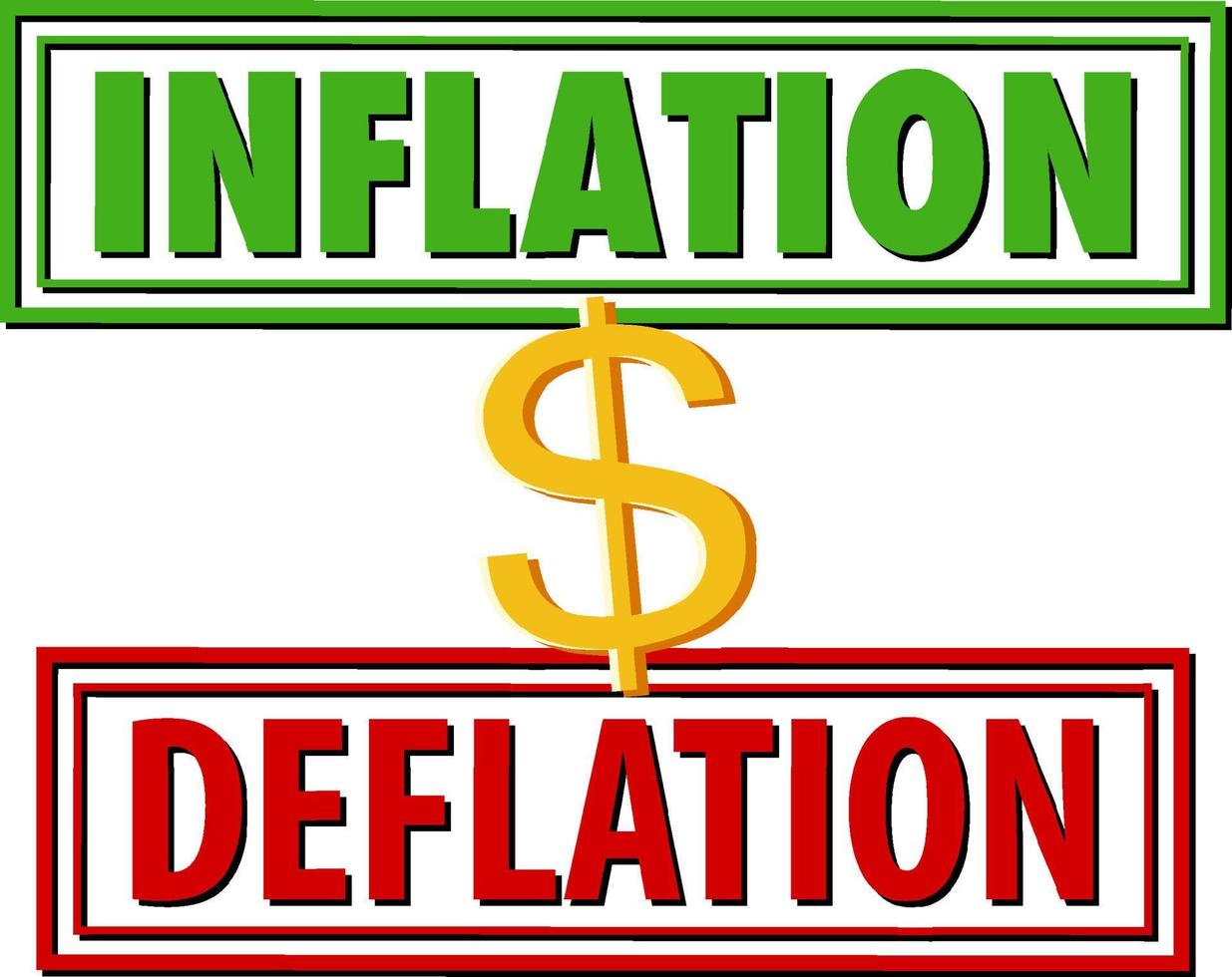 inflation vs. deflation schriftlogo vektor