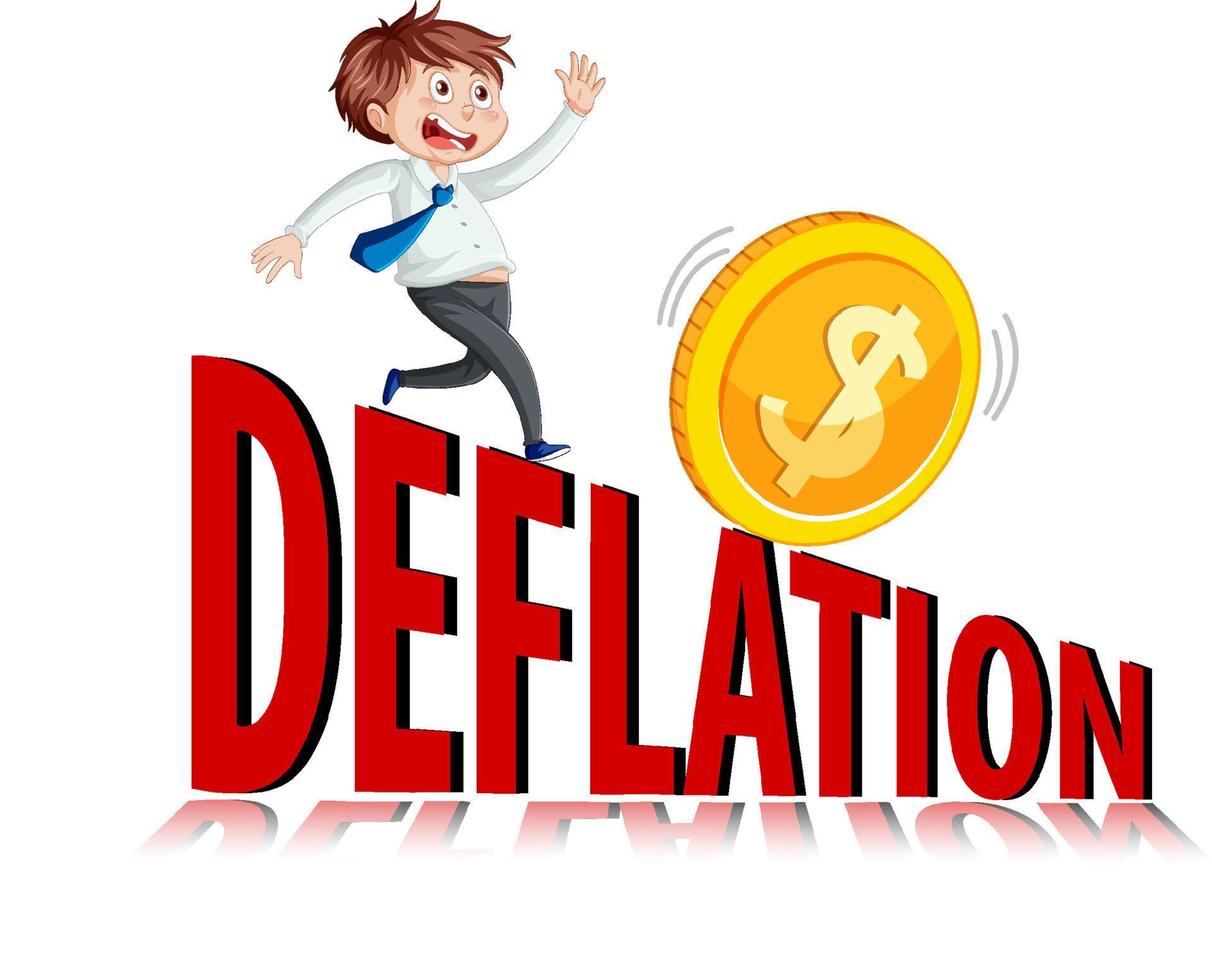 Deflationsschrift und entlassener Mitarbeiter vektor