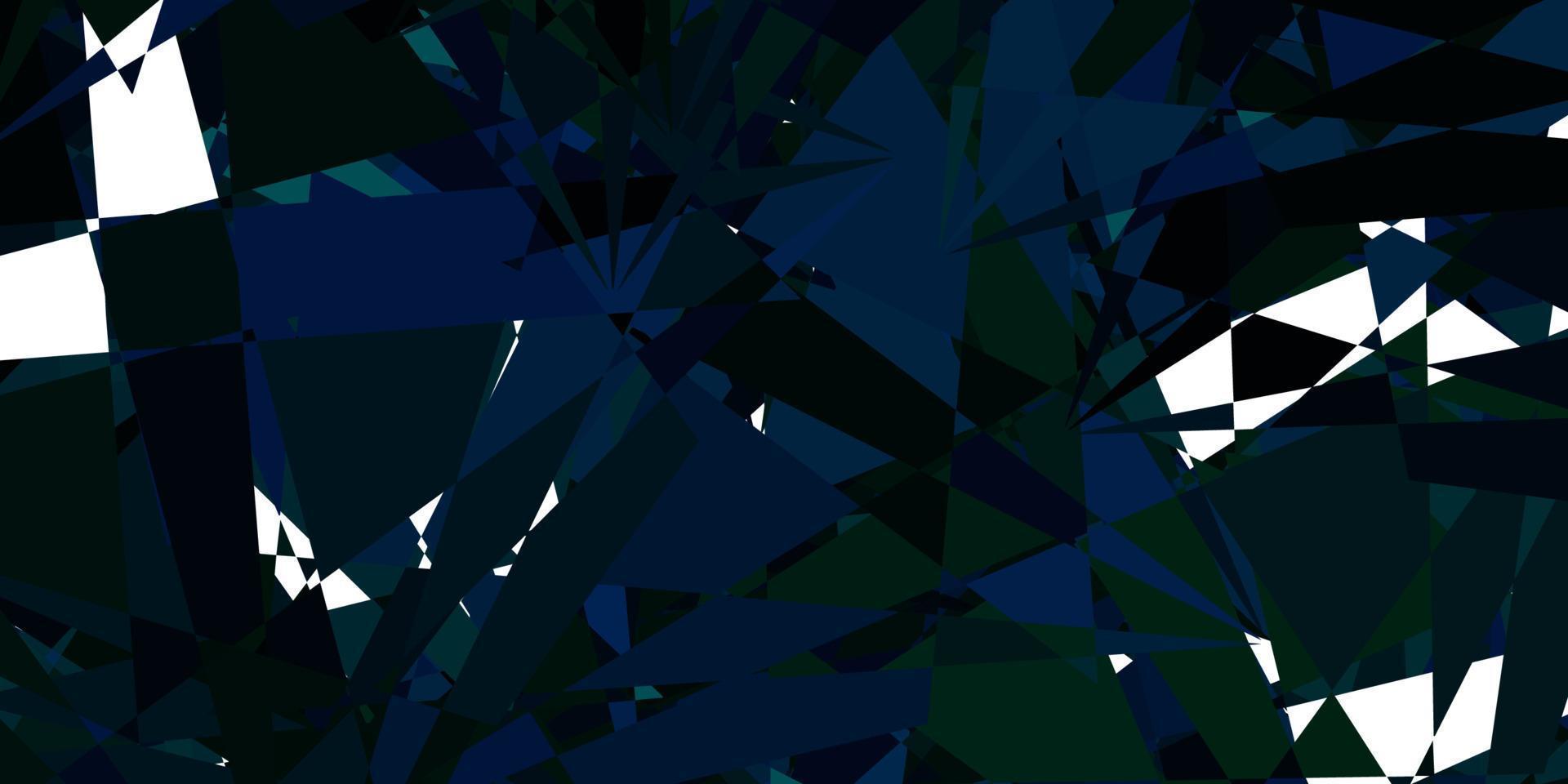 dunkelblaues, grünes Vektormuster mit polygonalen Formen. vektor