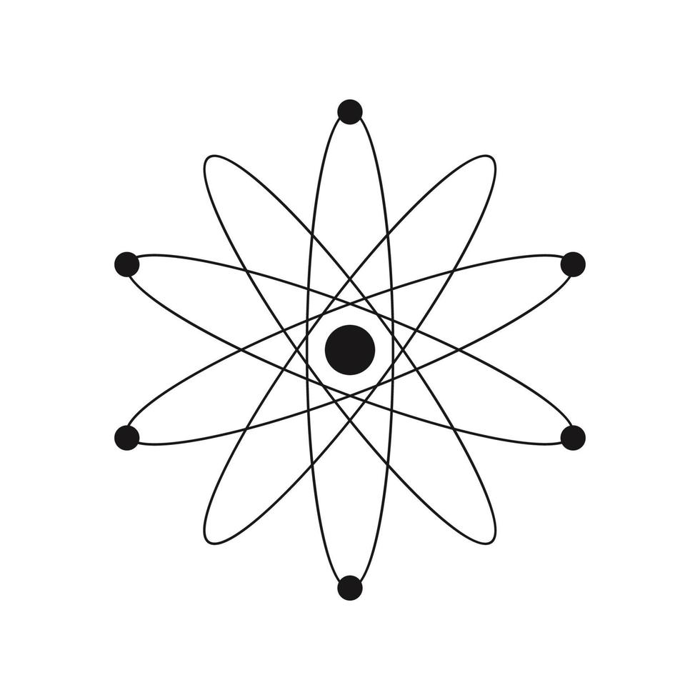 Atom auf weißem Hintergrund dargestellt vektor