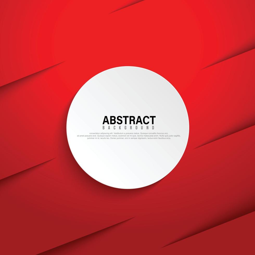 weißer Kreis auf rotem Hintergrund stilvolles modernes Design für Poster, Broschüren, Banner, Website. mit Kopierbereich. Vektor-Illustration vektor
